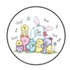 handmade 48 EASTER BUNNY CHICKS PEEP ENVELOPE SEALS LABELS STICKERS 1.2" ROUND