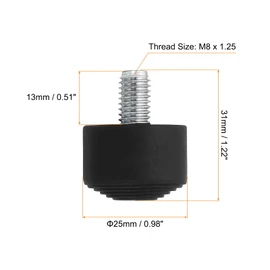 PATIKIL Universal M8x30mm Rubber Tripod Feet 3pcs Anti-Slip Tripod Replacement Parts for Camera Tripod Monopod Black