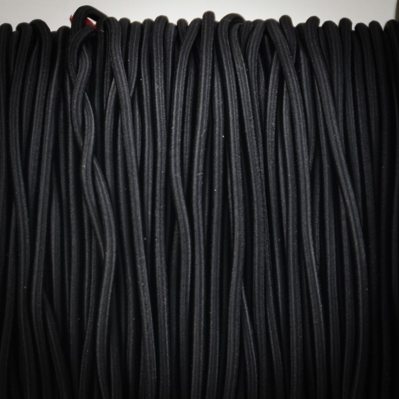 Everlasto 'Lastoflex' Bungee Cord Black 2mm x 100M Reel