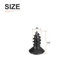 DTGN 100Pcs #4x1/4 Flat Head Wood Screws, 304 Stainless Steel Phillips Self Tapping Screws - Good for Woodworking, Furniture - Black