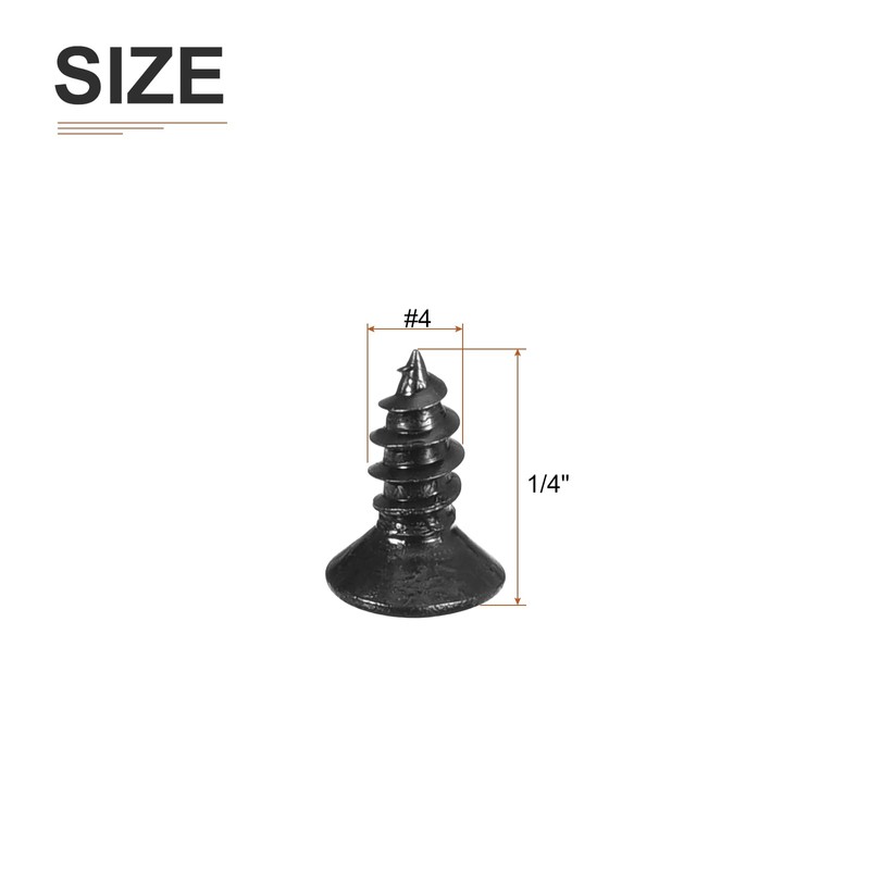DTGN 100Pcs #4x1/4 Flat Head Wood Screws, 304 Stainless Steel