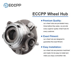ECCPP Replacement For Wheel Bearing and Hub Assembly For Altima 2007-2012 Maxima 2009-2012 Wheel Hubs 5 Lugs W/ABS 513296