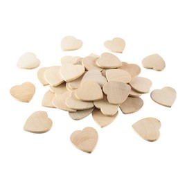 Round Heart Shaped Unfinished 1.3" Wood Cutout Circles Chips for Board Game Pieces, Arts & Crafts Projects, Ornaments (50 Pieces)