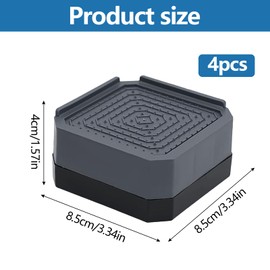 SNSYGN Pack of 4 Furniture Risers, 4 cm Furniture Feet, Height Adjuster, Bed Riser, Table Raiser for Couch, Desk, Sofa, Table, Bookshelf (Black/Square)