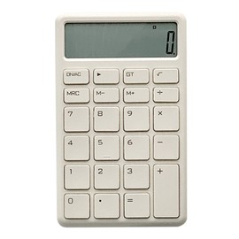 Simple Pocket Calculator, Retro Style, Desktop Calculator with Clear Buttons for Use in the Office, School, Home and Business (White)