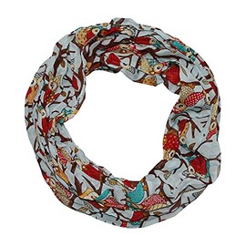 Waldeule Ladies Summer Loop Scarf Made Of Silk And Cotton - 62.99"X17.72", Baby Blue