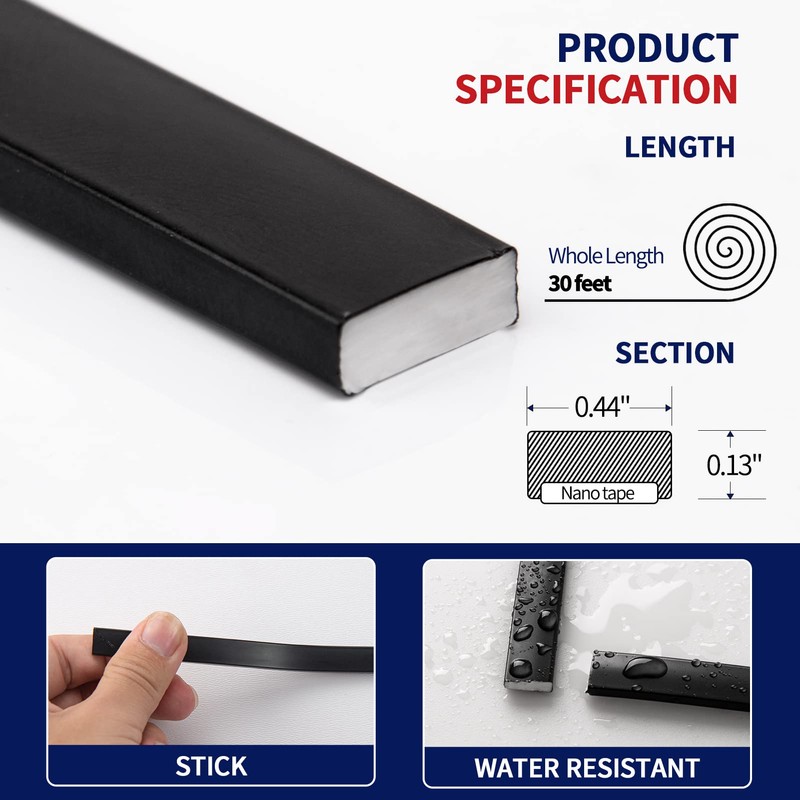 Art3dwallpanels 30 Ft Black Peel and Stick Trim for Backsplash