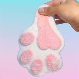 5.5" Cat Paw Squishy Big Jumbo Silicone, Cute Giant Sticky Soft Squishy Paw, Handmade Taba Cat Squeeze Toy for Stress Relief (Pink Cat Paw)
