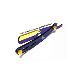 Purple And Gold Dipped Special Rare Edition Unisex Folding Straight Edge Razor
