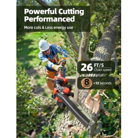 Lithlabo 2-IN-1 Cordless Pole Saw & Mini Chainsaw, 8-inch Electric Saw Brushless, 2 Pack Battery Powered Pole Saws, 16-Foot MAX, Chain Saw with Extension Pole for Tree Trimming Wood Cutting