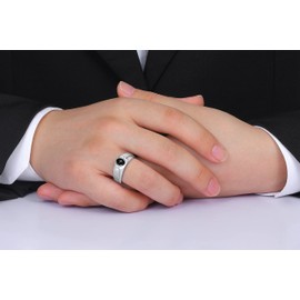 Rylos Men's Rings Sterling Silver Classic 7X5MM Oval Gemstone & Diamond Ring Black Star Sapphire March Birthstone Rings For Men, Silver Rings, Size 10