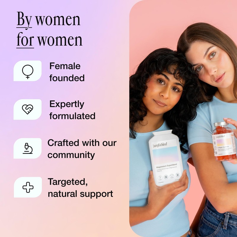 Unfabled Magnesium Gummies for Women, 60 Vegan Gummies, 180mg Magnesium