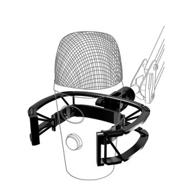 Borenbuir Perfect fit for Blue Nano Microphone Shock Mount with Pop Filter, Elastic Anti-Vibration Suspension Shock Mount Holder Clip Mic Mount Stand with 3/8 Inch or 1/4 Inch Screw Adapter