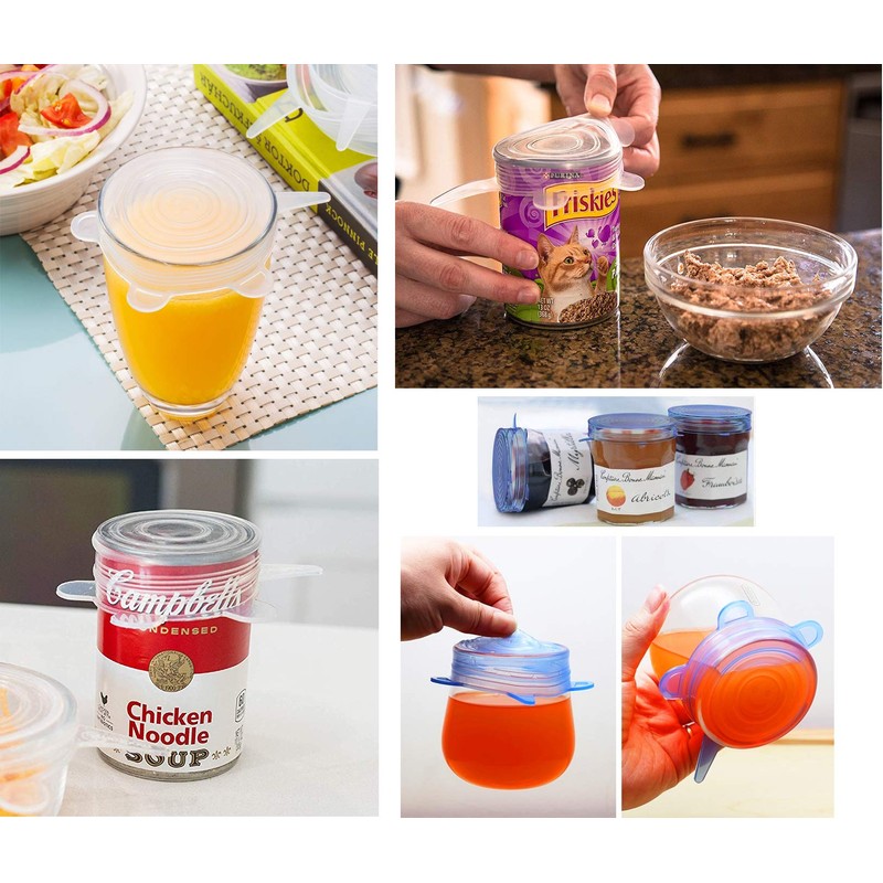 Comtim Pet Food Can Lids, Silicone Stretch Can Lids Covers