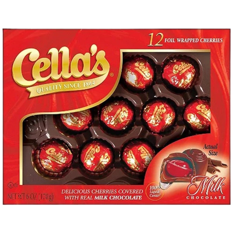 Cella's Milk Chocolate Foil Wrapped Cherries 12 Count(pack of 2