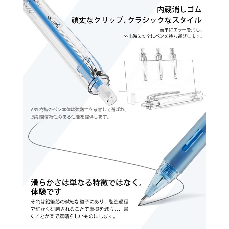 Four Candies Cute Mechanical Pencils Set of 3 0.5mm Pastel