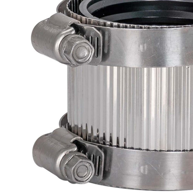Eastman 1-1/2 Inch No-Hub Coupling with Stainless Steel Clamps, 43401