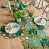 St. Patrick’s Day Table Runner, Embroidered Irish Clover Rainbow Table
