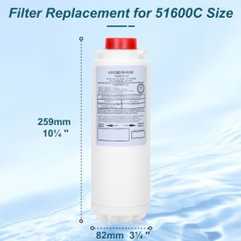 51600C Filter for Elkay 51600C Replacement Filter, Compatible with Ezh2o Filter Replacement Bottle Filling Station, NSF/ANSI 42 Certified Filter 51600C, Water Filter 51600C No Chip 6000 Gallon (2PC)