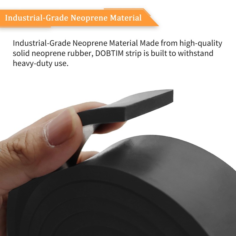 DOBTIM Thick Solid Neoprene Rubber Strips 1/4 (.250)" Thick X