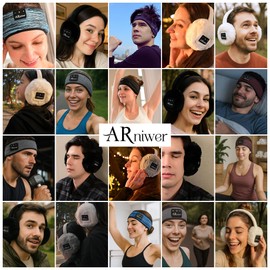 ARniwer Bluetooth Music Headband Wireless Bluetooth speaker Suitable for sleeping, doing yoga, running, exercising, etc. (Striped White)