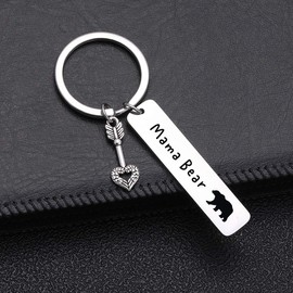 Mama Bear Gift Mother Keychain Grandma Keychain Stepmom Keychain Wife Keychain Mom Birthday Jewelry Mother's Day Keychain for Mom Christmas Gift for Mother in Law Gift Mama Jewelry Mommy Keyring