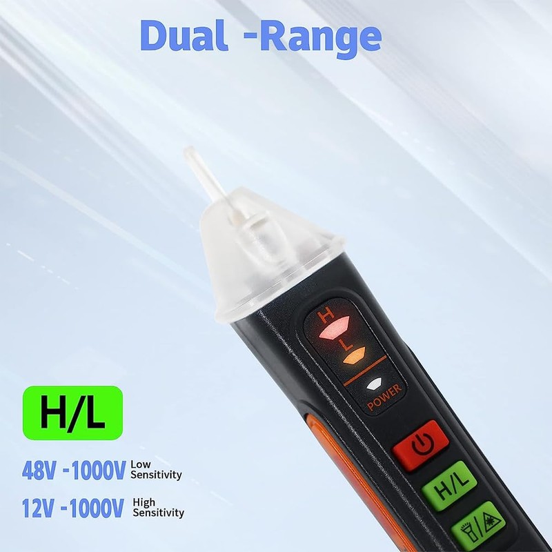 BRAVECOW Current Tester, AC Non-Contact Voltage Tester 12-1000V/48V-1000V, Test Pen