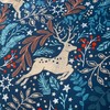 Happy Linen Company Winter Stags Blue Single Reversible Duvet Cover