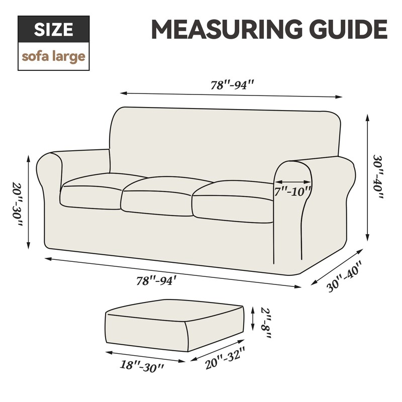 WEERRW 4 Pieces Velvet High Stretch Couch Covers for 3