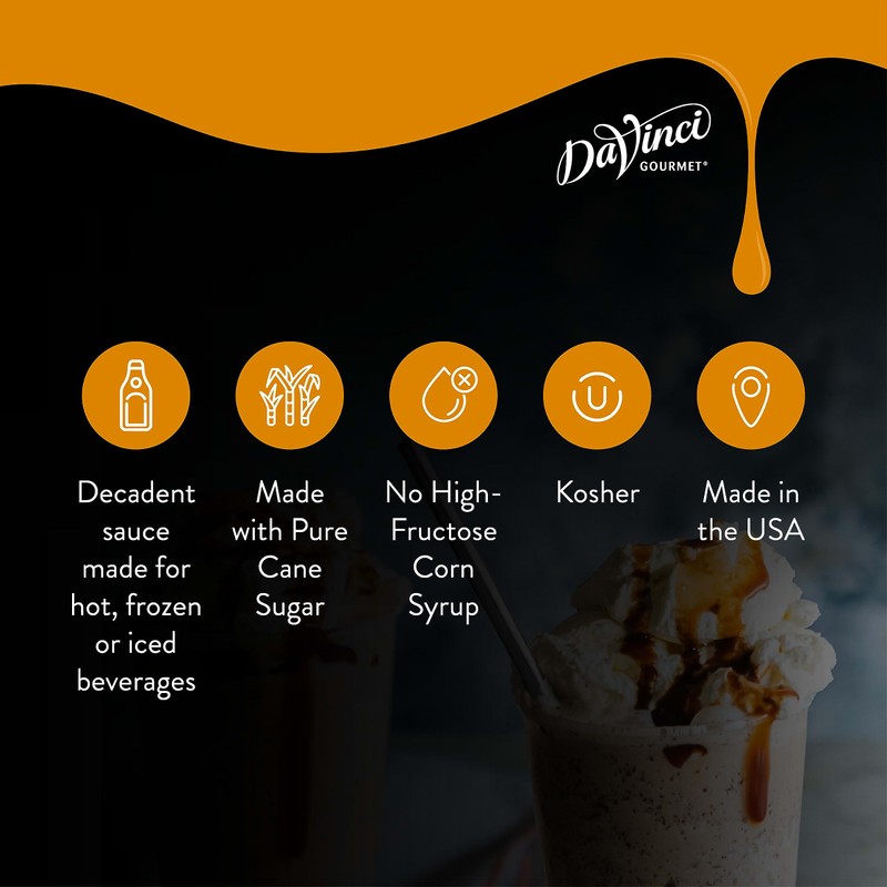 DaVinci Gourmet White Chocolate Sauce, 64 Fluid Ounces (Pack of