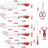 KOSHA Kitchen Knife Set, 9 Piece Knife Set with Block,