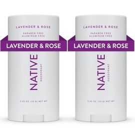 Native Deodorant Contains Naturally Derived Ingredients, 72 Hour Odor Control | Deodorant for Women and Men, Aluminum Free with Baking Soda, Coconut Oil and Shea Butter | Lavender & Rose, 2-Pack