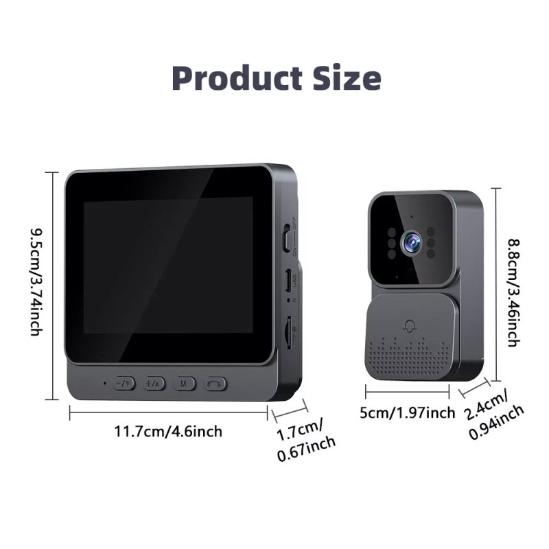 Unbranded 4.3" IPS Screen Smart Wireless WiFi Doorbell Intercom Video
