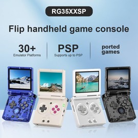 NDUP RG35XXSP Flip Portable Handheld Game Console 5532 Built-in Games 64GB TF Card 3.5 Inch IPS Screen with 3300mAh Battery, Dual Card Slots, Bluetooth & WiFi, HDMI Support, Retro Gaming (GREEN)