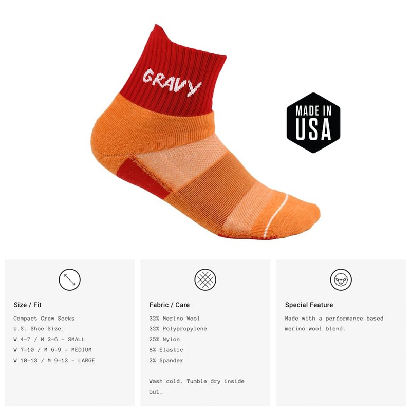 Gravy Style Socks (Large, Red/Orange)