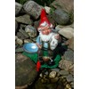 Garden Gnome Angler with Trough Approx. 33 cm Tall PVC
