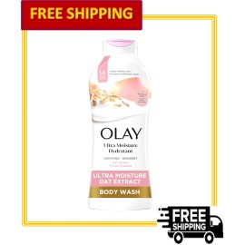 Olay Ultra Moisture Body Wash for Extra Dry Skin, Oat Extract Scent, 22 fl oz