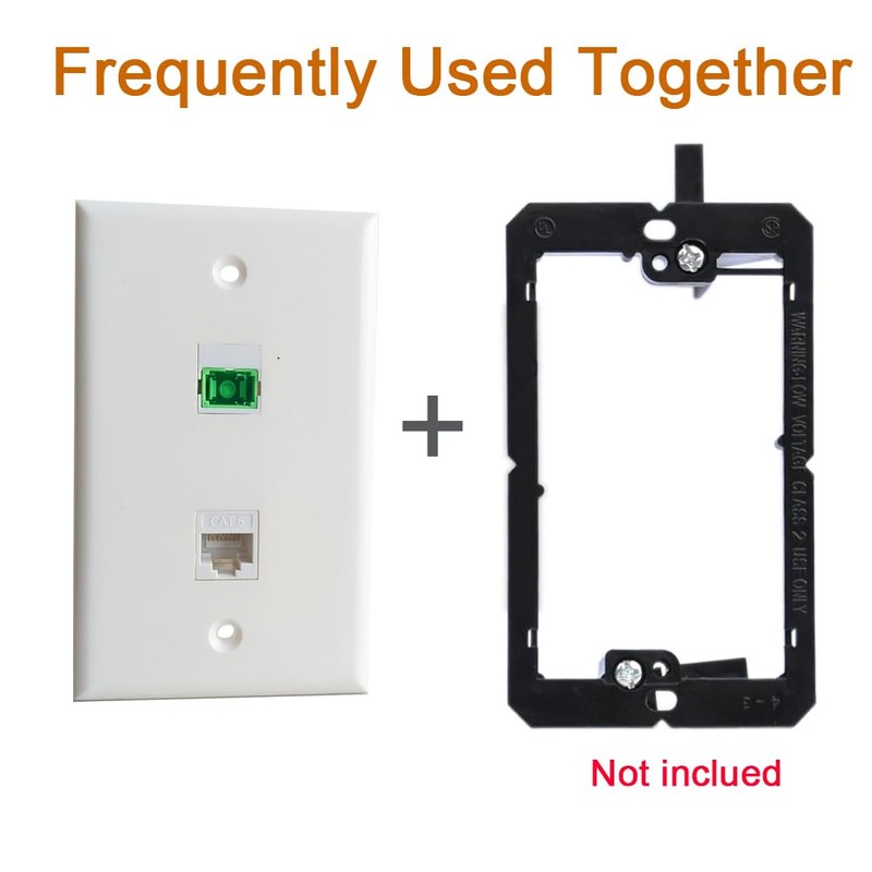 BUPLDET SC/APC Fiber Optic and Ethernet CAT6 Wall Plate -