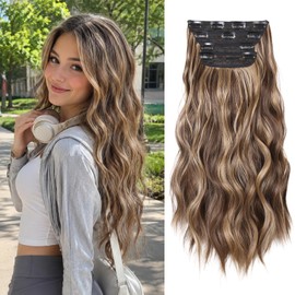 20 Inch Clip in Hair Extensions,Long Wavy Synthetic Hair for Women