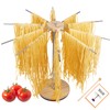Stainless Collapsible Pasta Drying Rack,Essential for Homemade Pasta,Dryer Hanger Stand to Dry the Pasta Noodle Spaghetti,10 Arms(Hold up to 7 lbs),Transfer Wand for Pasta Maker,Rustic