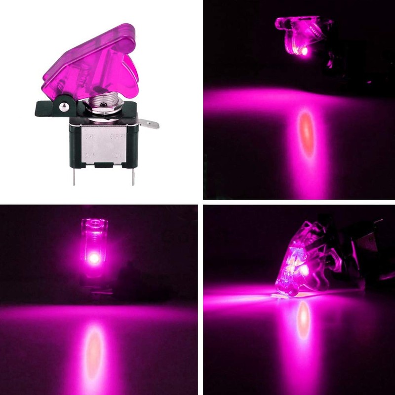ESUPPORT Car Purple Cover Purple LED Light Rokcer Toggle Switch
