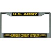 U.S. Army Ranger Combat Veteran Chrome License Plate Frame