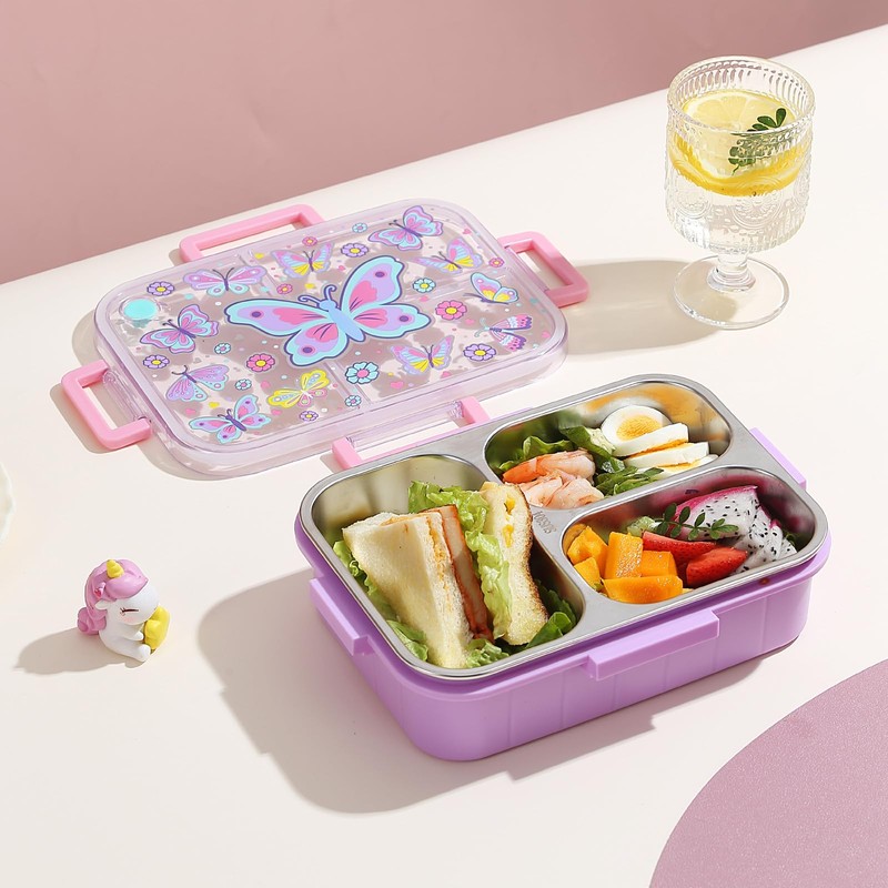 YOYTOO Stainless Steel Bento Lunch Box for Kids, 800 ml/27