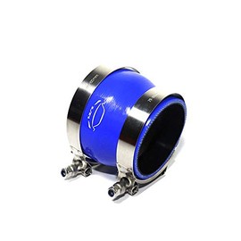 TenkeAuto 4-Ply Reinforced 3.25"-3.5" ID Reducer Silicone Hose Coupler 3" Length With T Bolt Clamp for Turbo/Intercooler/Piping (3.25" to 3.5" Blue)