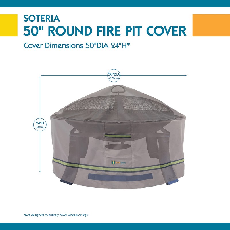 Duck Covers Soteria Waterproof 50 Inch Round Fire Pit Cover,