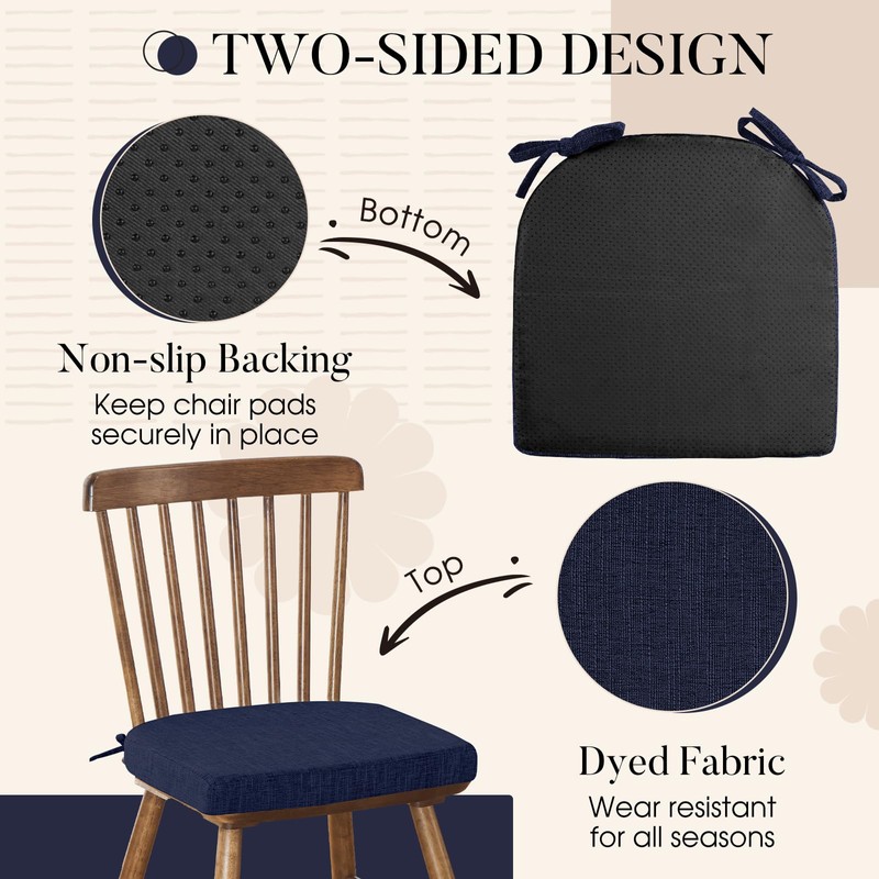 Basic Beyond Chair Cushions for Dining Chairs 4 Pack, Kitchen