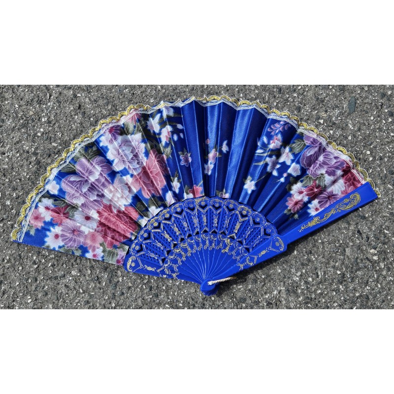 Fat-catz-copy-catz 1x Blue Flowers Fabric & Plastic 23cm Length Wedding