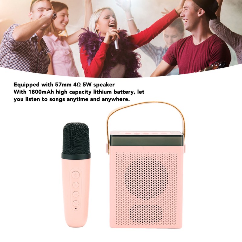 Karaoke Machine Set with RGB Light Rechargeable Bluetooth Speaker with