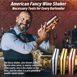Pro Bar Shaker Boston Shaker, Cocktail Shaker, Martini Shaker Made of Stainless Steel, Drink Mixer for Bartending, Essential Tools, Weighted Metal Cans, Cocktail Shaker Set for Bartending (Copper)
