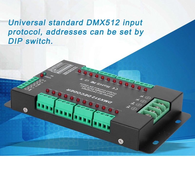 24 Channel DMX512 Decoding Controller LED Color RGB Strip Lights